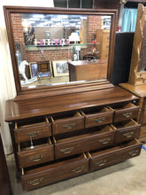 Load image into Gallery viewer, Vintage Sumter SC 9 Drawer Dresser with Rectangle Removable Mirror
