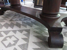 Load image into Gallery viewer, Vintage Empire Style Trestle Column Library Table with Drawer
