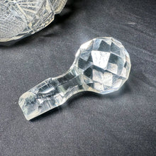 Load image into Gallery viewer, Antique Cut Crystal Silver Collar Decanter with Stopper
