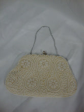 Load image into Gallery viewer, Vintage Bags By Dormar Japan Cream Beaded Evening Bag with Chain Handle
