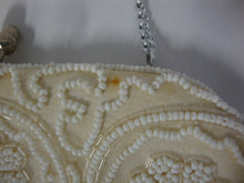 Load image into Gallery viewer, Vintage Bags By Dormar Japan Cream Beaded Evening Bag with Chain Handle
