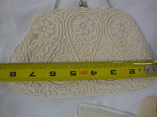 Load image into Gallery viewer, Vintage Bags By Dormar Japan Cream Beaded Evening Bag with Chain Handle
