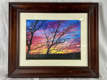 Load image into Gallery viewer, Vintage Framed Signed &amp; Copyrighted "GWTW" Georgia Winter Sunset Photo

