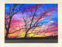 Load image into Gallery viewer, Vintage Framed Signed &amp; Copyrighted "GWTW" Georgia Winter Sunset Photo
