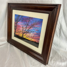 Load image into Gallery viewer, Vintage Framed Signed &amp; Copyrighted "GWTW" Georgia Winter Sunset Photo
