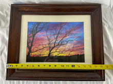 Load image into Gallery viewer, Vintage Framed Signed &amp; Copyrighted "GWTW" Georgia Winter Sunset Photo
