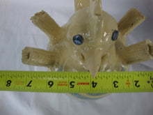 Load image into Gallery viewer, Dale Costner Vale, NC Unsigned Blue/Cream Folk Art Pottery Chicken Figure Sculpture
