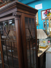 Load image into Gallery viewer, Antique Chippendale Solid Mahogany Two Door China Cabinet Claw Front Feet
