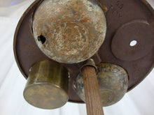 Load image into Gallery viewer, Vintage Jadeite &amp; Brass Pedestal Cigarette Smoking Stand
