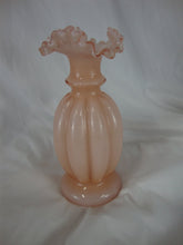 Load image into Gallery viewer, Vintage Fenton Pink Melon Ruffled Edge Small Bud Vase
