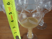 Load image into Gallery viewer, Vintage Etched Art Deco Hollow Stem Wine Champagne Stems Set of 6
