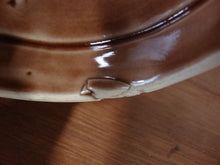 Load image into Gallery viewer, Vintage Unmarked McCoy Brown Ceramic Cookie Churn Cookie Canister Jar
