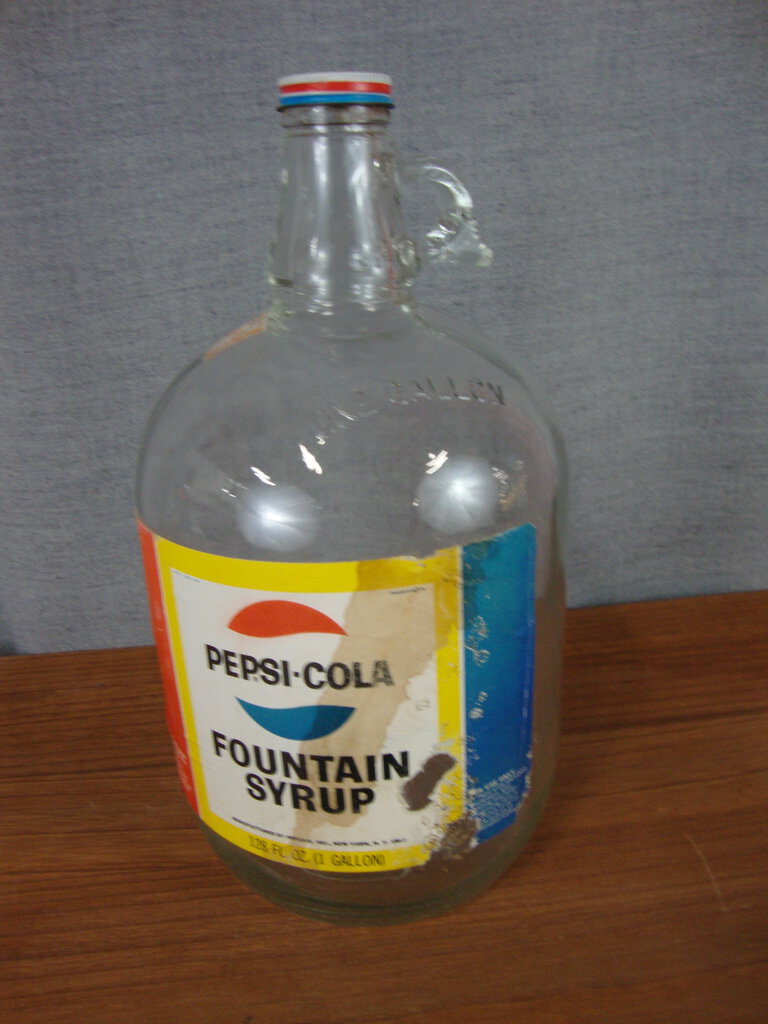 Vintage Pepsi Fountain Syrup One Gallon Clear Glass Jug