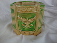 Load image into Gallery viewer, Vintage Japan Majolica Style Floral Ribbon Ceramic Small Indoor Planter
