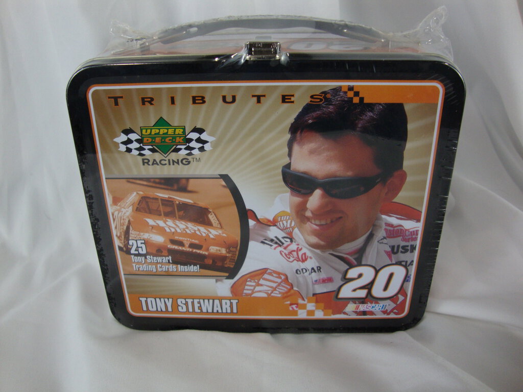 2000 Upper Deck Tony Stewart #20 Metal Lunchbox with Trading Cards NIB