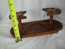 Load image into Gallery viewer, Vintage Decatur Industries Walnut 10 Cigar Pipe Stand with Metal and Wood Humidor
