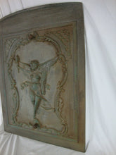Load image into Gallery viewer, Antique Art Nouveau Cast Iron Metal Woman Goddess with Torch Fire Screen
