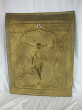 Load image into Gallery viewer, Antique Art Nouveau Cast Iron Metal Woman Goddess with Torch Fire Screen

