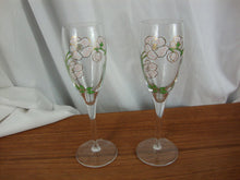 Load image into Gallery viewer, Vintage Perrier Jouet Handpainted Champagne Crystal Flutes Set of 2
