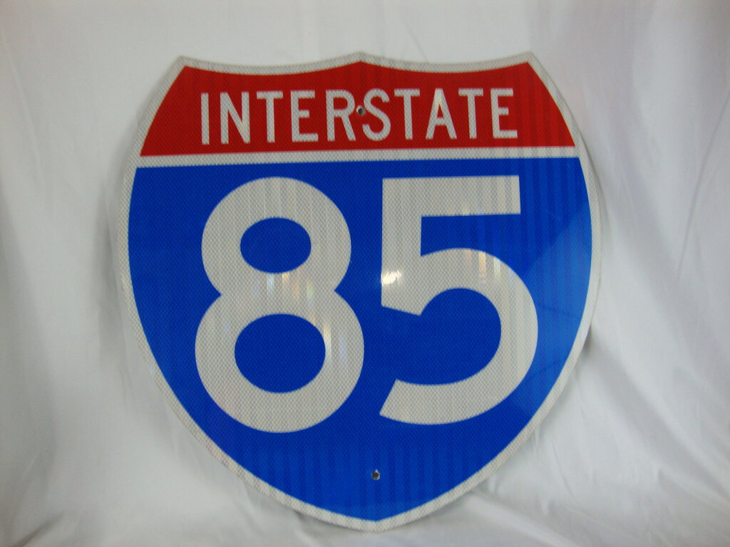 Vintage SC DOT Retired Interstate 85 Metal Highway Road Sign Man Cave Garage Wall Decor