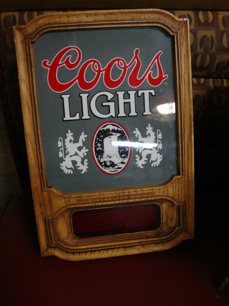 1986 Coors Light Advertising Electric Red Text Plastic Bar Sign Wall Decor