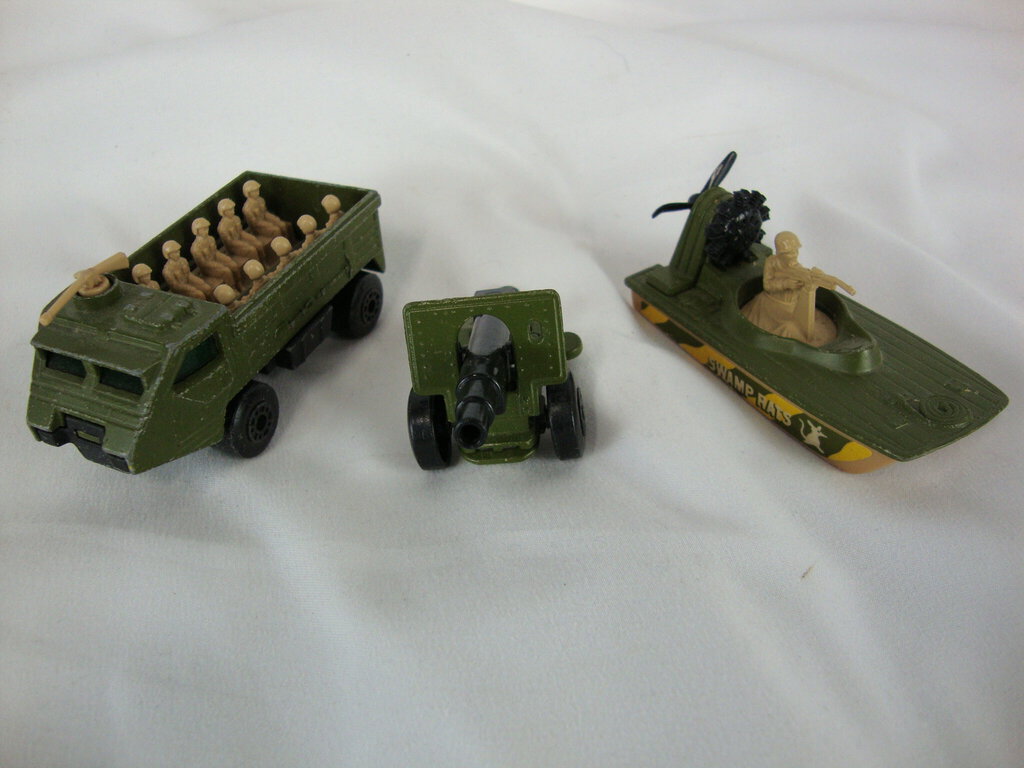 1970's Matchbox Superfast Army Carrier, Swamp Rat and Field Gun Set