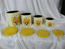 Load image into Gallery viewer, Retro Japan Lorrie Design Rooster 4 Piece Plastic Nesting Canister Set
