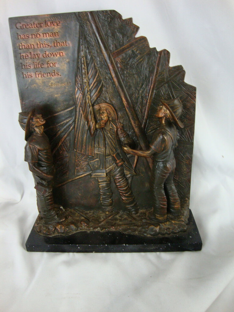 2001 Michael Walker 9/11 Firefighter Tribute Limited Edition Resin Tabletop Plaque