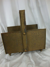 Load image into Gallery viewer, Vintage Brass Diamond Point Footed Magazine Kindling Holder Rack
