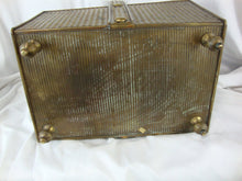 Load image into Gallery viewer, Vintage Brass Diamond Point Footed Magazine Kindling Holder Rack
