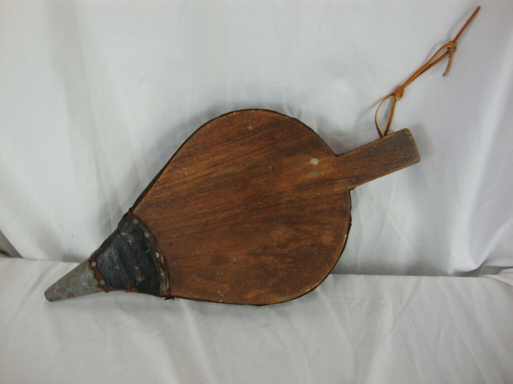 Vintage Wood and Leather Fireplace Hand Bellows