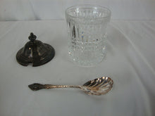 Load image into Gallery viewer, Vintage Glass with Metal Lid and Spoon Condiment Jam Jar Table Set

