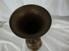 Load image into Gallery viewer, Vintage Indian Brass Metal Floral Two Piece Pedestal Vase
