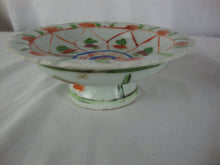 Load image into Gallery viewer, Antique Porcelain Floral Pedestal Trinket Offering Dishes Set of 2 *CHIPS*
