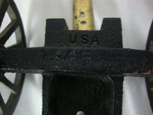 Load image into Gallery viewer, Vintage Penn Craft USA Cast Iron &amp; Brass Wheeled Military Cannon Toy
