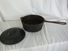 Load image into Gallery viewer, Vintage Cast Iron 4 Quart Long Handle Cook Pot with Cast Iron Lid Unrestored
