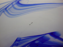 Load image into Gallery viewer, Vintage Cobalt Blue and White Swirled Art Glass Console Decor Bowl

