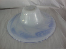 Load image into Gallery viewer, Vintage Cobalt Blue and White Swirled Art Glass Console Decor Bowl
