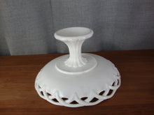 Load image into Gallery viewer, Vintage Old Colony White Milk Glass Cutout Pedestal Compote Bowl Dish
