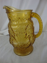 Load image into Gallery viewer, Vintage Anchor Hocking Rainflower Amber Glass Beverage Pitcher
