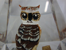 Load image into Gallery viewer, Vintage Canada Great Horned Owl Carved &amp; Hand Painted Souvenir Paperweight
