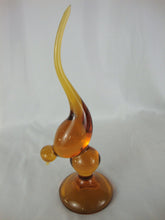 Load image into Gallery viewer, Vintage LE Smith Amber Glass Long Tailed Bird Figurine
