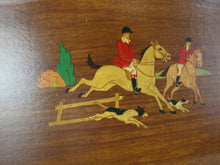 Load image into Gallery viewer, Vintage Haskelite Horse Hound Equestrian Rectangle Serving Trays Set of 4
