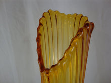 Load image into Gallery viewer, Vintage LE Smith Broken Column Amber Art Glass Swung Large Vase
