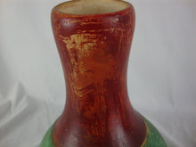 Load image into Gallery viewer, 1930&#39;s Weller Pottery Primitive Style Green/Red Vase Water Jug
