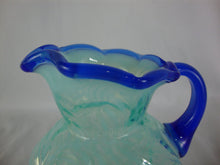 Load image into Gallery viewer, Vintage Fenton Opalescent Blue Fern Small Pitcher Signed W.C. Fenton
