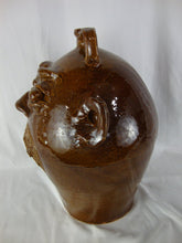 Load image into Gallery viewer, Marvin Bailey Signed Folk Art Pottery Brown Bearded Large Ugly Face Jug Double Handle
