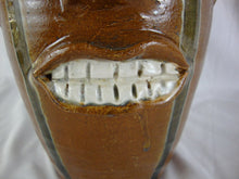 Load image into Gallery viewer, Randy Tobias Folk Art Pottery Brown with Green Crying Eyes Ugly Face Jug
