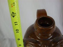 Load image into Gallery viewer, Randy Tobias Folk Art Pottery Brown with Green Crying Eyes Ugly Face Jug
