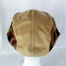 Load image into Gallery viewer, Large FlutterMaus Tan Faux Microsuede Flat Cap
